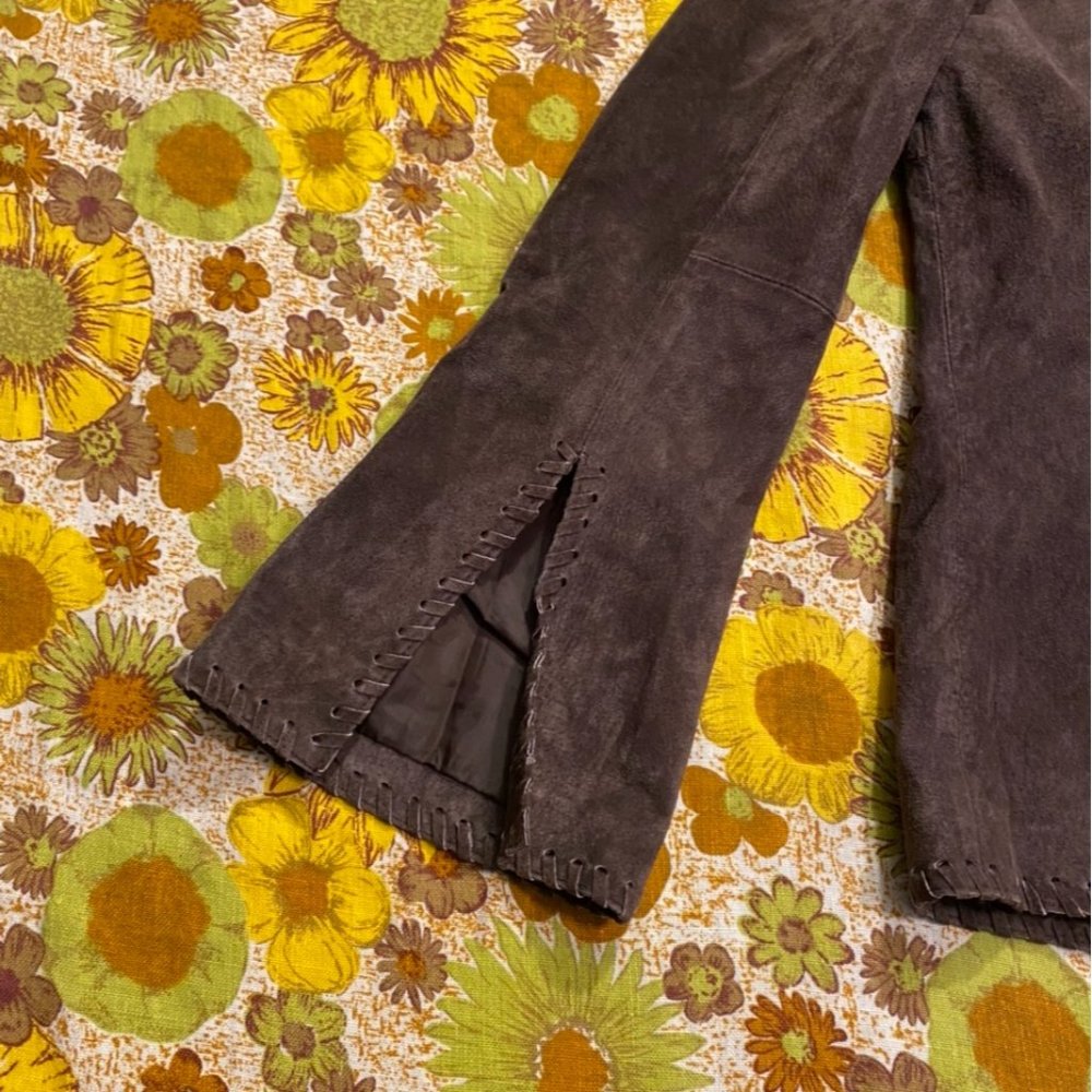 Y2k Does The 70s Genuine Leather Jacket By Faded Glory Gem